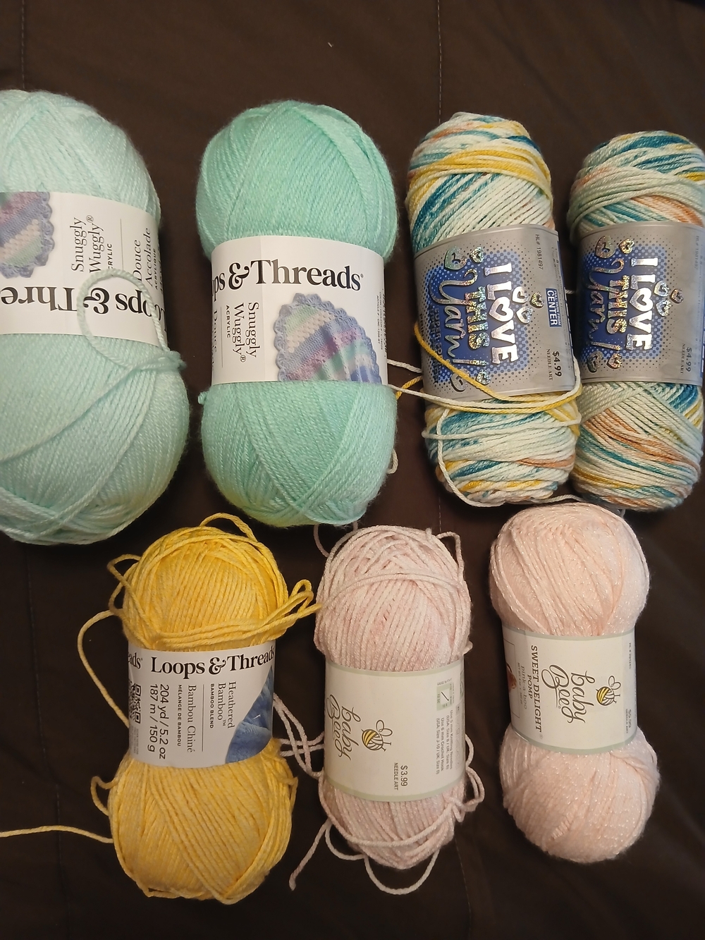 Pastel Multi-Color Yarn Pack - Mint, Yellow, Peach